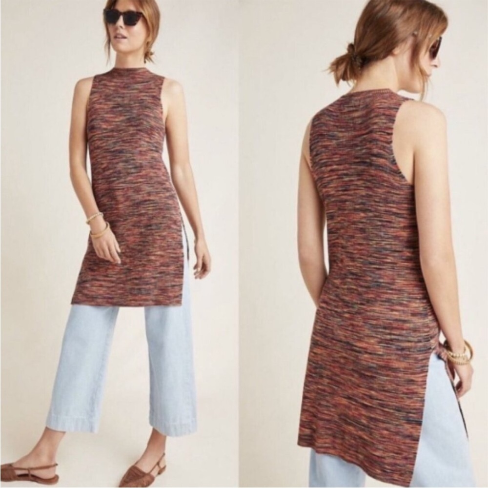 Anthropologie Tami Space Dyed Sleeveless Knit Tunic Top